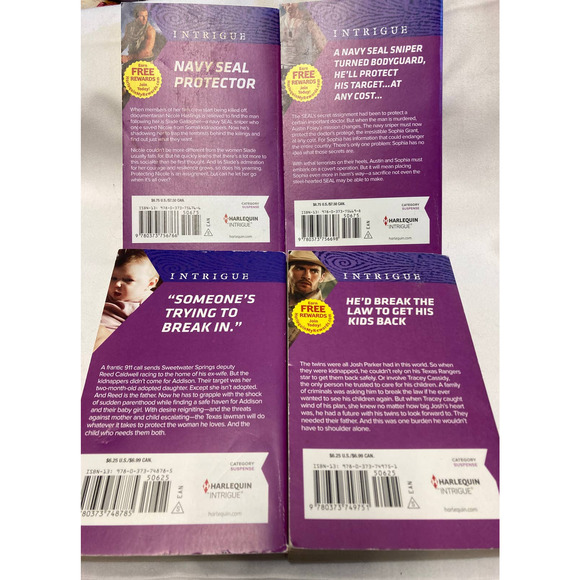 Lot of 4 Larger Print Harlequin Intrigue Paperbacks pre owned - Picture 7 of 7